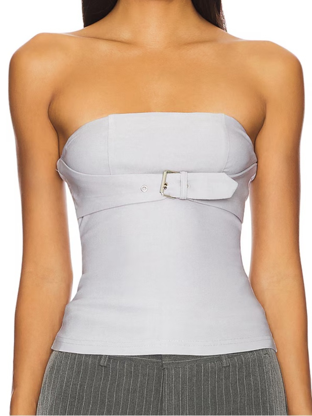Superdown Capri Strapless Top in Grey